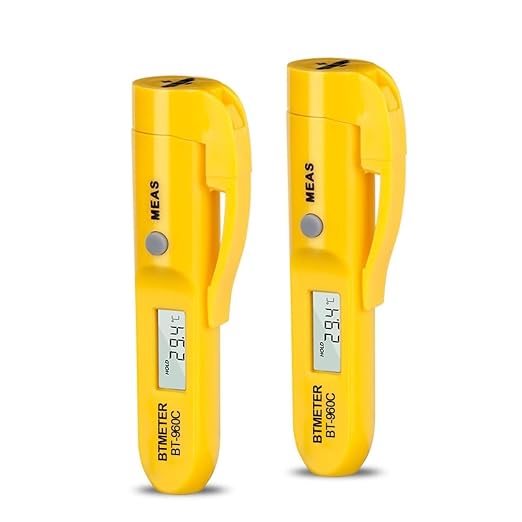 Digital Infrared Thermometer with Pocket Clip - Instant Read Thermometer Non-Contact Compact Temperature Tester for Meat Candy Cooking Food Grill Kitchen BBQ Candy Water-2PACK(NOT for Human Temp)