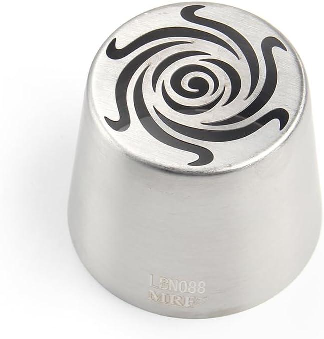 1 Piece Stainless Steel Extra Large Swirl Flower Icing Tip,Cake Decorating Piping Nozzle for Cupcakes Bouquet,Pastry Frosting Russian Piping Tip,Bakery Candy Craft Tools
