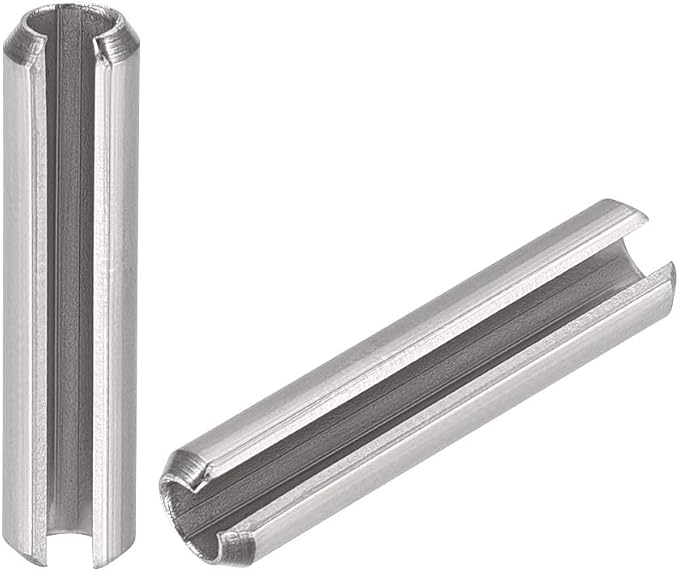 uxcell Slotted Spring Pin - M4 x 25mm 304 Stainless Steel Split Spring Roll Dowel Pins Plain Finish 20Pcs
