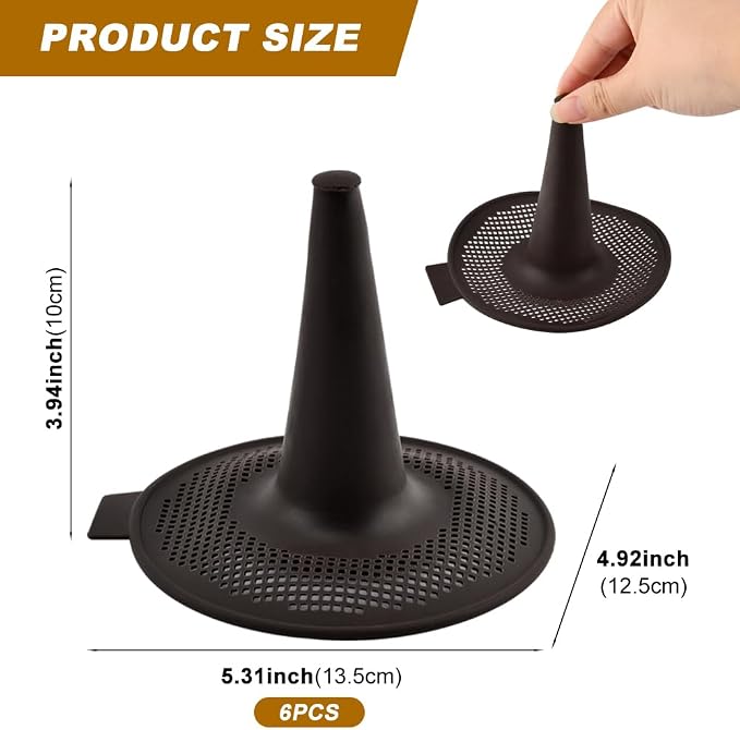 Silicone Donut Bagel Baking Mold Set, 6 Pack, 5.3 in Dia, Oven Use | Brown, perforated base, -22°F to 446°F, not for stovetop or open flame, before buying confirm pan and oven space