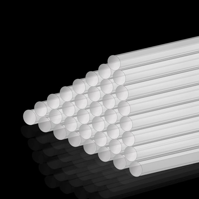 50 Pieces Acrylic Lollipop Sticks Clear Cake Pops Sticks Reusable Candy Stick Stirring Rods for Cake Pops Cupcake Toppers Candy Dessert Chocolate Cookies DIY Acrylic Round Stir Rod (6 Inch)