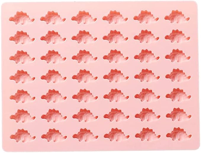 Cartoon Animals Silicone Molds for Chocolate, Heart Shape Non-Stick Silicone Gummy Candy Molds Bee Ice Cube Tray Gelatin Biscuit Cookie Baking Mold (Pink,Dinosaur Theme)