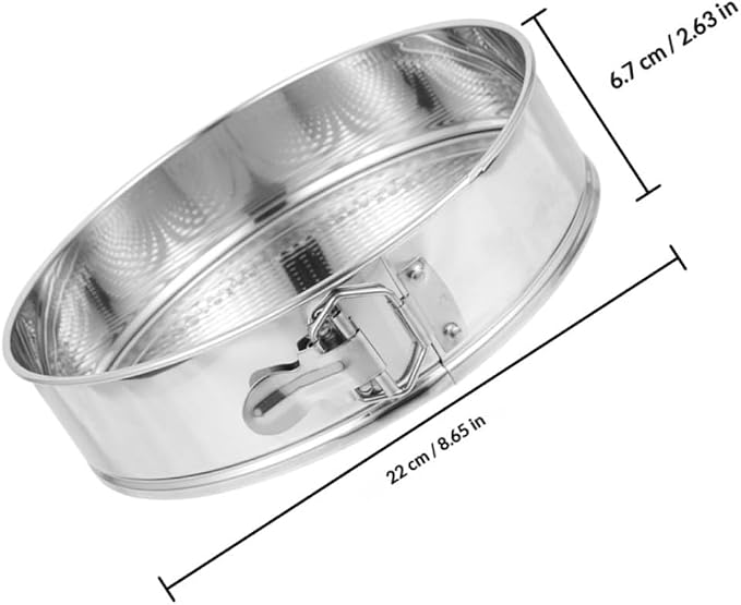 INOOMP Stainless Steel Springform Cake Pan 9-inch Removable Bottom Leakproof Lock for Cheesecake Baking Kitchen Bakeware with Reliable Spring Clip