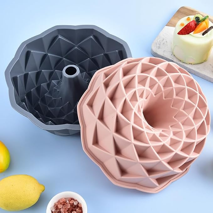 8 inch Bird's Nest Cakes Baking Mold Siicone Donuts Cake Pan (Grey)