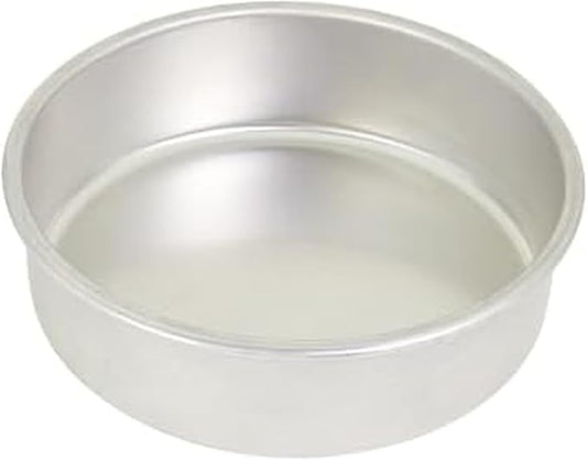Chicago Metallic 8 Inch Round Cake Pan, Heavy-Gauge Recycled Aluminum Baking Pan with Wire-Reinforced Rim for Even Baking, Layer Cakes, Cheesecakes, Casseroles and Quiches