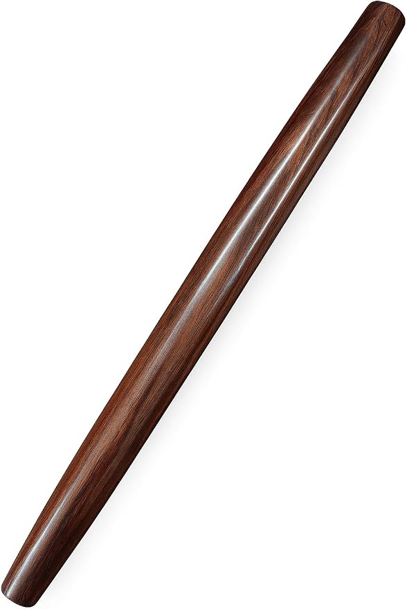 French Rolling Pin (18 Inch) – Wooden rolling pins for baking, Pizza, Pie Crust & Pastry. Cookie Roller – Handmade Tapered Dough Roller - Smooth, Durable & Elegant baking equipment