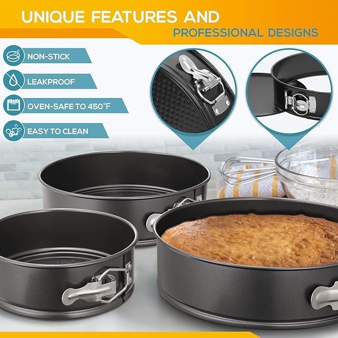 4" Springform Cake Pan - Carbon Steel Non-Stick, Removable Bottom, Ideal for Mini Cheesecakes & Single-Serve Bakes