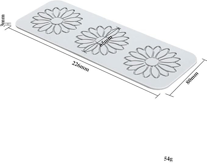 TUKE 3D Leaves Silicone Molds Flower Cake Fondant Mat Bee Leaf Pastry Moulds Rose Impression Chocolate Hollow Lace Mold (Sunflower_9.04x3.2x0.12inch_F)