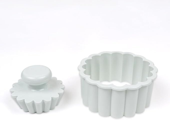 Tart Cutting Mold Set, 4 inch Fluted Round Cookie Cutter Round Double Cut and 2.5 inch Tart Tamper Plastic, Biscuit Cutter for Making Egg Tarts, Fondant Cakes(Baking Tray Not Included)