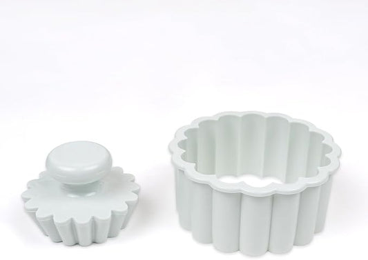 Tart Cutting Mold Set, 4 inch Fluted Round Cookie Cutter Round Double Cut and 2.5 inch Tart Tamper Plastic, Biscuit Cutter for Making Egg Tarts, Fondant Cakes(Baking Tray Not Included)
