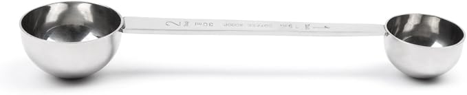 Fox Run Double Measure Scoop, 7.75 x 1.75 x 1.25 inches, Metallic
