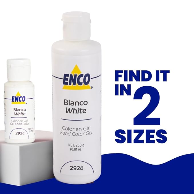ENCO Food Coloring Gel White 1.41 oz (40g) Concentrated, Vegan