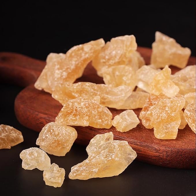 Natural Yellow Rock Sugar Crystals (黄冰糖), Traditional Cane Sugar Crystals for Tea, Desserts & Cooking, No Additives, 350g
