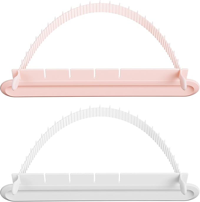2 PCS Cake Arch Tool, Plastic Fondant Tools for Fondant Icing Measuring, Baking Aid for Beginners (White & Nordic Pink)