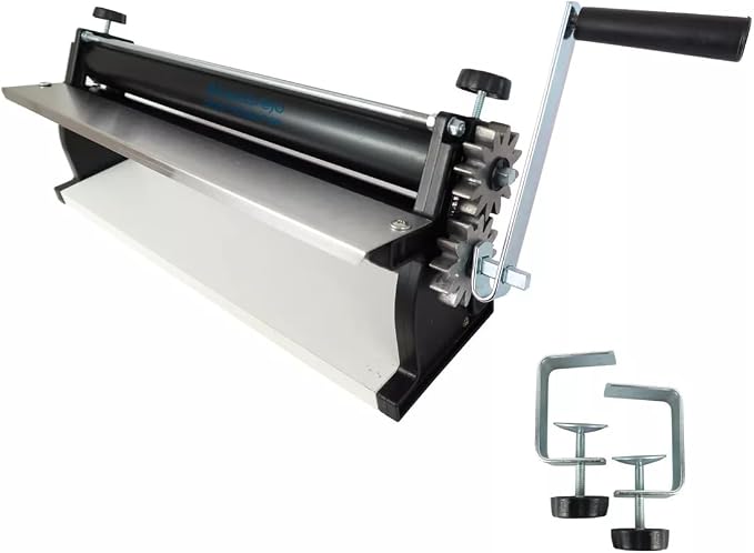18-Inch Pizza Dough Roller Machine with Hand Crank - Pasta Maker, Dough Sheeter Features Non-Stick Rollers with Thickness Control - Solid Steel and Aluminum Construction