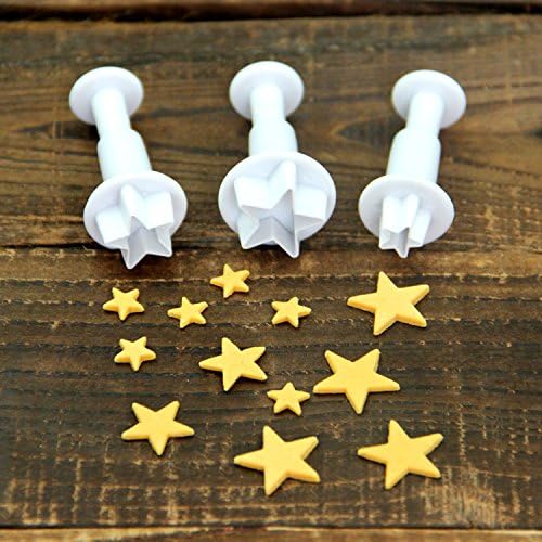 Cookie Cutters,Plunger Cutter Cake Decorating Supplies Fondant Molds,20 Pcs,Heart/Square/Oval/Circular/Star/Diamond,White,Dadam