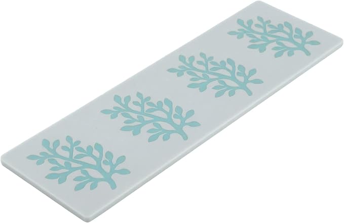 Restaurantware Silicone Baking Mat 1 Pack of Fondant Impression Mat Heat-Resistant Non-Stick Lace Mold Leaves Design Gray Mold for Pastry Decoration and Oven Use 11.57 x 3.82 Inches