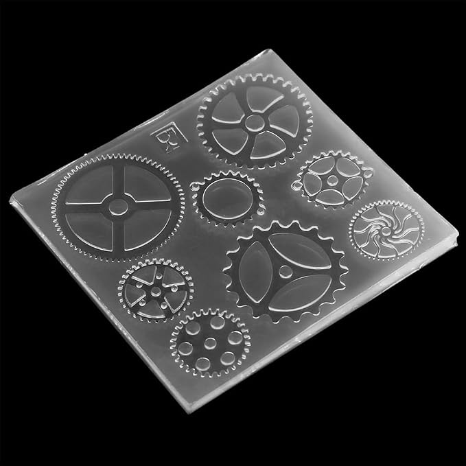 Gear Shape Silicone Mold 4 Pcs – Food Grade Fondant Mold for DIY Chocolate Cake Decorating, Resin Jewelry Crafting Kit