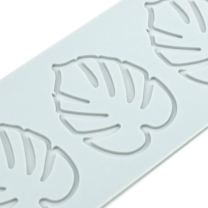 Fondant Silicone Moulds Tropical Leaves Silicone Imprint Mat Gum Paste Press Mold for Cake Chocolate Cupcake Decorating Cake Toppers Candy Cookies Resin Sugarcraft (A_9.44x3.08x0.12inch)
