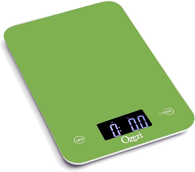 Ozeri Touch Professional Tempered Glass Digital Kitchen Scale, Lime Green
