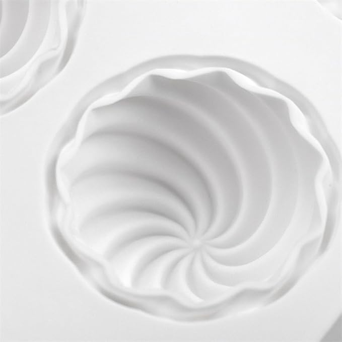 mostsom Spiral Shape Chocolate Candy Molds 6 Cavity Silicone Baking Mold Ice Cube Tray-Wedding,Festival,Parties and DIY Crafts (Spiral H1_11.8x7x1.4inch)