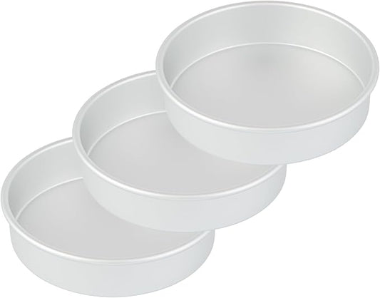 Restaurantware Aluminum Straight-Sided Cake Pan - Pack of 1 - Met Lux 8 x 2 Inches Round Baking Tin, Greaseproof, Even-Heating, Freezable - Anodized Aluminum Round Cake Pan Ideal For Baking