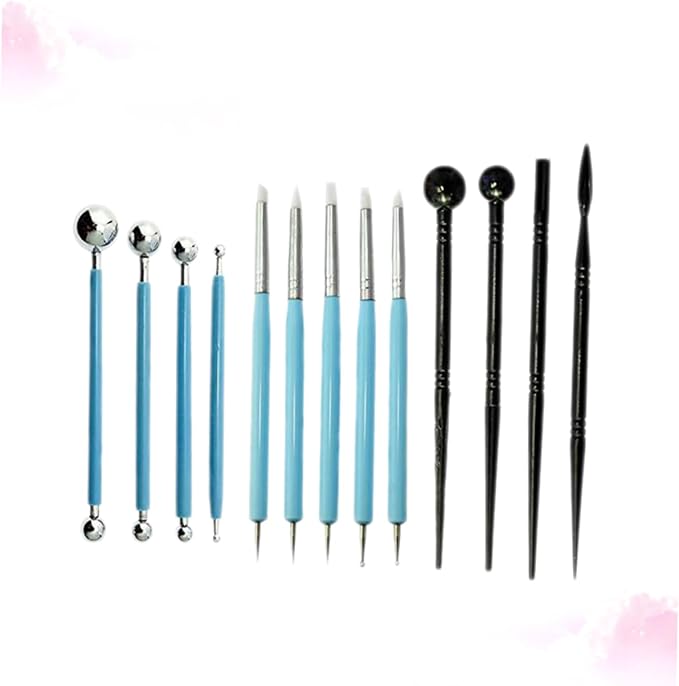 Garneck 13pcs Fondant Carving Pen Kit Versatile Cake Modeling Tools for Engraving and Sculpting for Fondant and Pottery Projects