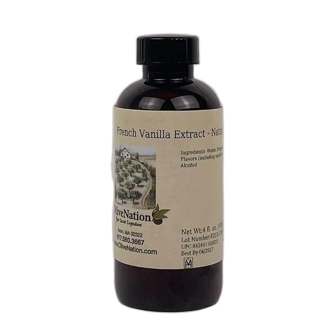 OliveNation French Vanilla Flavoring Extract, Deep Rich Flavoring for Baked Goods, Cakes, Frosting, Fillings, PG Free, Non-GMO, Gluten Free, Kosher, Vegan - 4 ounces