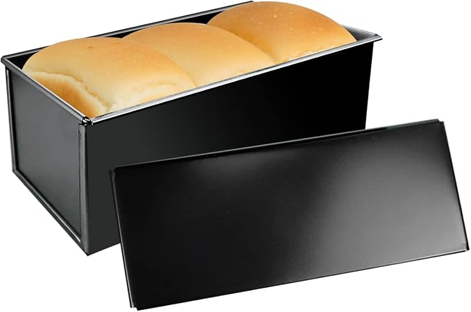 UgyDuky Pullman Loaf Pan with Lid Aluminum Steel Commercial Grade Non Stick Bread Pan with Lid 10x3.93x4.4 Inch