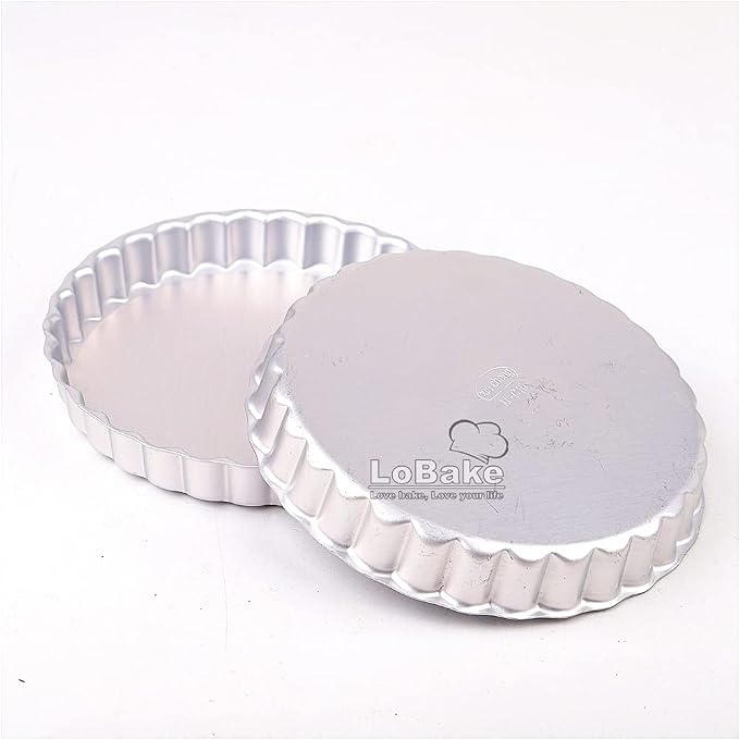 LoBake 10pcs per lot Various Design Fluted Edge Wavy Flower Cup Boat Round Shape Aluminium Tart Mould Jelly Pudding Cup Cupcake Mold Baking (C19)