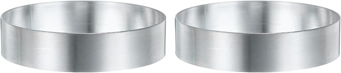 HARFINGTON 2Pcs Round Cake Ring 3.15 x 1 Inch Seamless Stainless Steel Pastry Mousse Dessert Ring Mirror Coating for Baking Cooking English Muffins Crumpet Making Tool