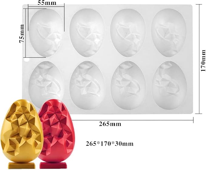 Mostsom Silicone Egg Molds for Chocolate - Easter Party Chocolate Fondant Candy Jelly Dome Mousse Cake Topper Making