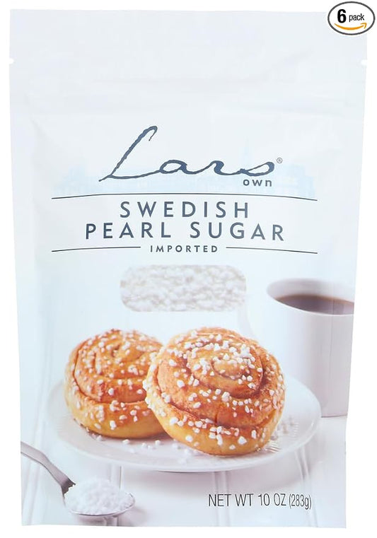 Lars' Own Swedish Pearl Sugar, 10-Ounce Packages (Pack of 6)