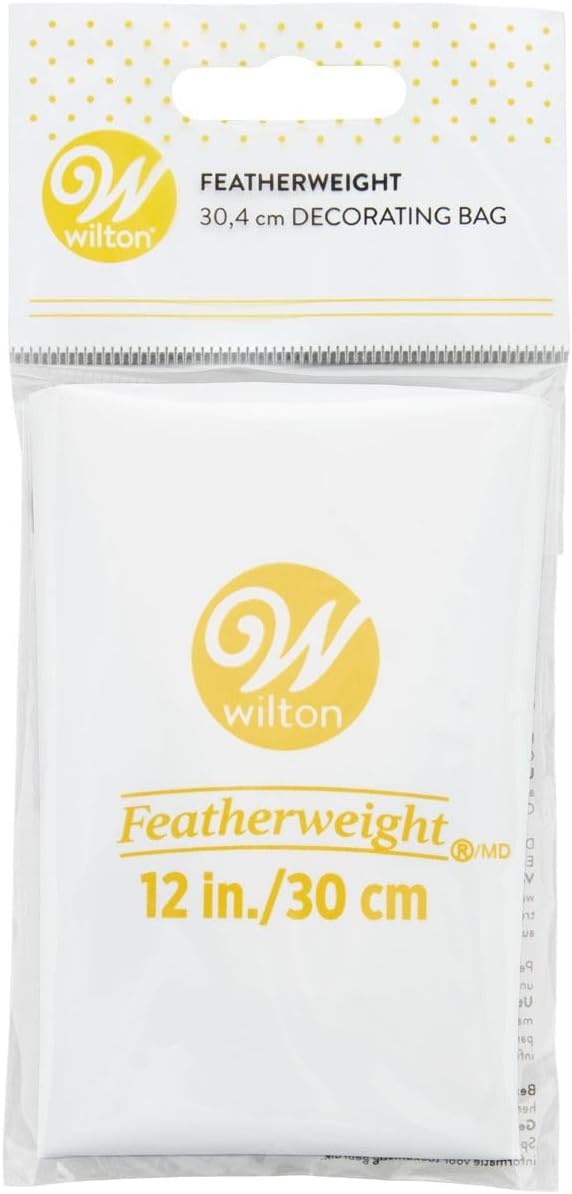 Wilton White Piping Bag For Precise Cake Decorations, Featherweight Reusable Icing Bag, 12 inch, 1-Count
