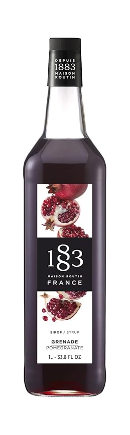 1883 Pomegranate Syrup for Drinks, Made in France, 1 Liter Glass Bottle