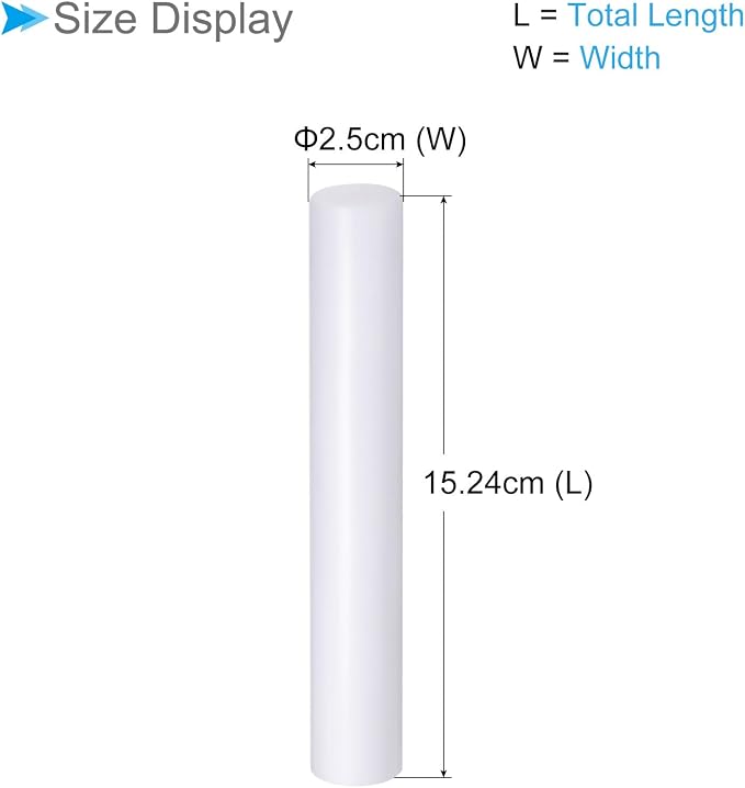 Acrylic Clay Roller, 6 Inch Length 1 Inch Dia., Acrylic Non-Stick Rolling Pin Roller White - (Applications: for Shaping Sculpting)