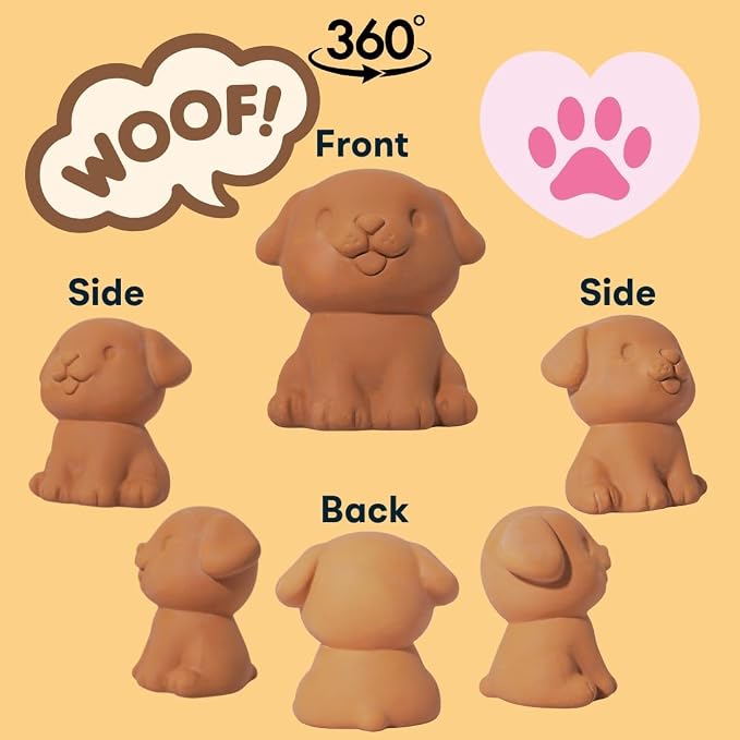 Sifri 3D Brown Sugar Keeper 2-in-1 Set – Terracotta Clay Puppy & Spoon Saver Softener – Cute Kitchen Storage & Freshness Holder for Sugar – Gift for Bakers (1, Dog and Spoon)