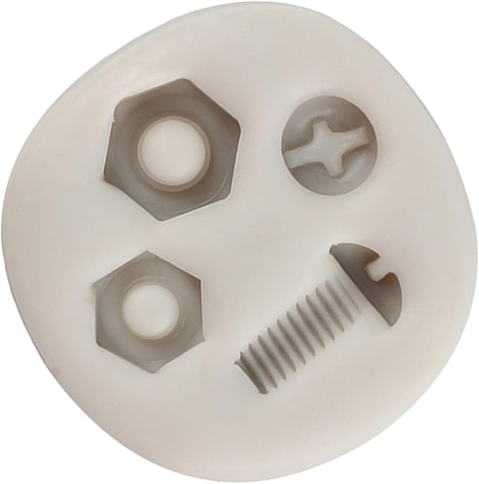 Screw Nut Silicone Mold Hand Tools Fondant Molds for Steampunk Cake Decorating Cupcake Topper Candy Chocolate Polymer Clay Gum Paste