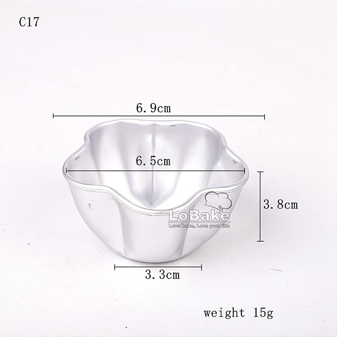 10pcs per lot Various Design Fluted Edge Wavy Flower Cup Boat Round Shape Aluminium Tart Mould Jelly Pudding Cup Cupcake Mold Baking (C17)