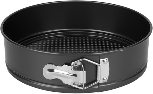 9 Inch Nonstick Springform Pan - Cheesecake Pan with Removable Bottom, Round Baking Mold for Cheesecake, Pie, Desserts & More - Baking Bakeware Accessory, Matte Black