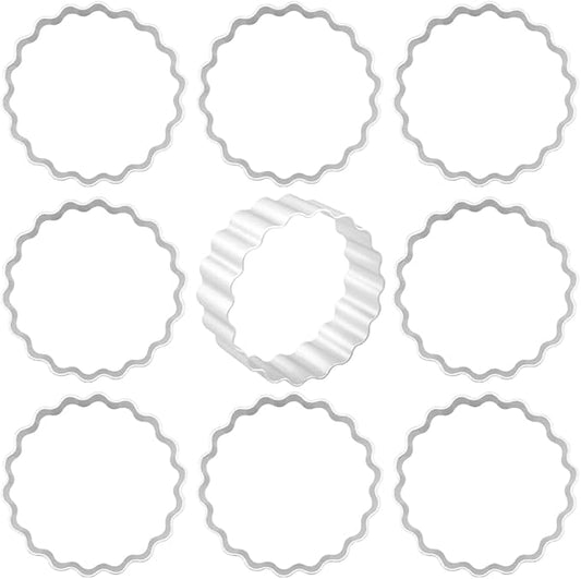 9 PCS Lace Round Scalloped Cookie Cutter Set Small Plaque Frame Cookie Cutters Shapes for Metal Biscuit Molds Sugar Cookies Fondant Baking