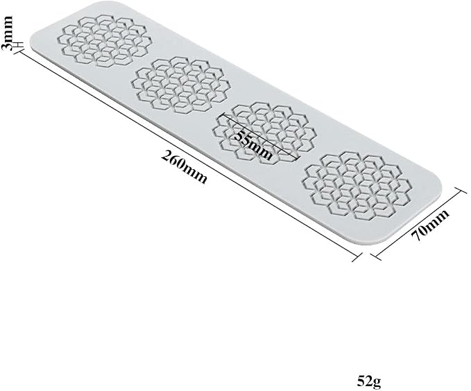 TUKE 3D Leaves Silicone Molds Flower Cake Fondant Mat Bee Leaf Pastry Moulds Rose Impression Chocolate Hollow Lace Mold (Geometry_10.4x2.8x0.12inch_L)