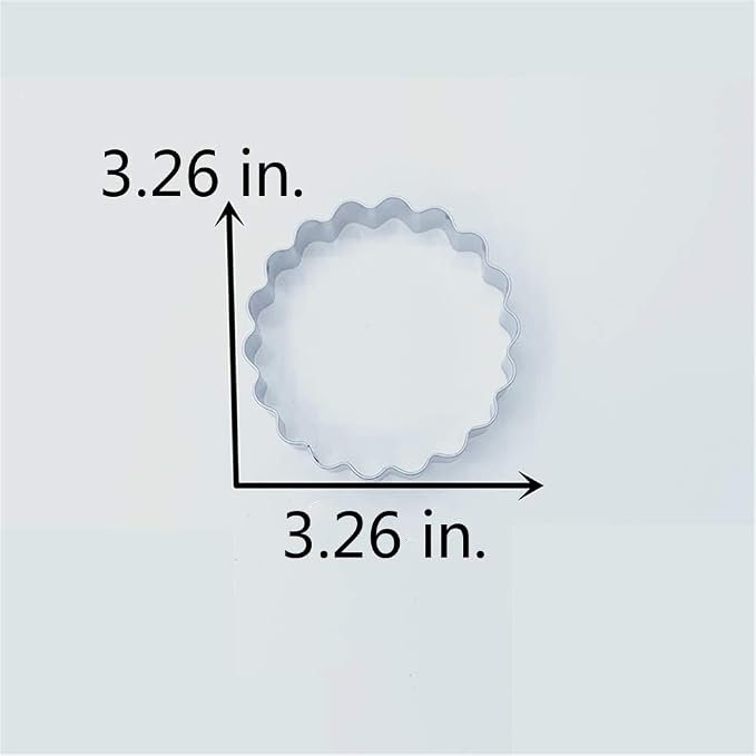 LILIAO Fluted Round/Circle Cookie and Biscuit Cutter - 3.3 inches - Stainless Steel