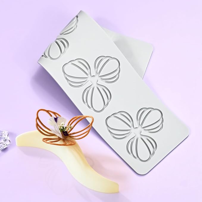 mostsom Three-Leaf Silicone Mould Lace Pad Exquisite Cake Decorating Grade Craft Mat Fondant Food Lace Cake 3D Mold Baking Sugar Paste (G_Three-Leaf)