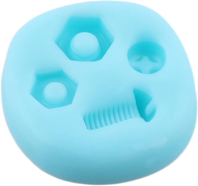 Screw Nut Silicone Molds Hand Tools Fondant Mold for Cake Decorating Cupcake Topper Chocolate Candy Gum Paste Polymer Clay