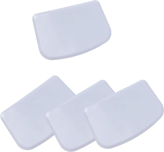 Dough Scraper, Bowl Scraper Set, Flexible Plastic Bench Scraper & Dough Cutter for Bread Making, Sourdough, Pastry, and Kitchen Cleaning