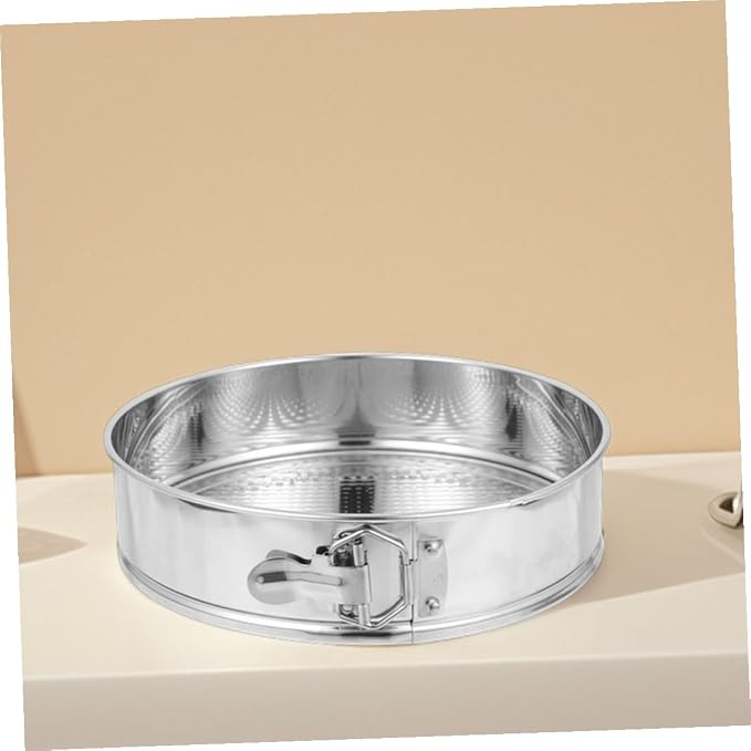POPETPOP Springform Cake Pan 9-inch Stainless Steel Spring Lock Leakproof Cheesecake Mold with Removable Bottom for Baking Brownies, Tarts, and Pancakes, Sturdy Kitchen Bakeware for Home