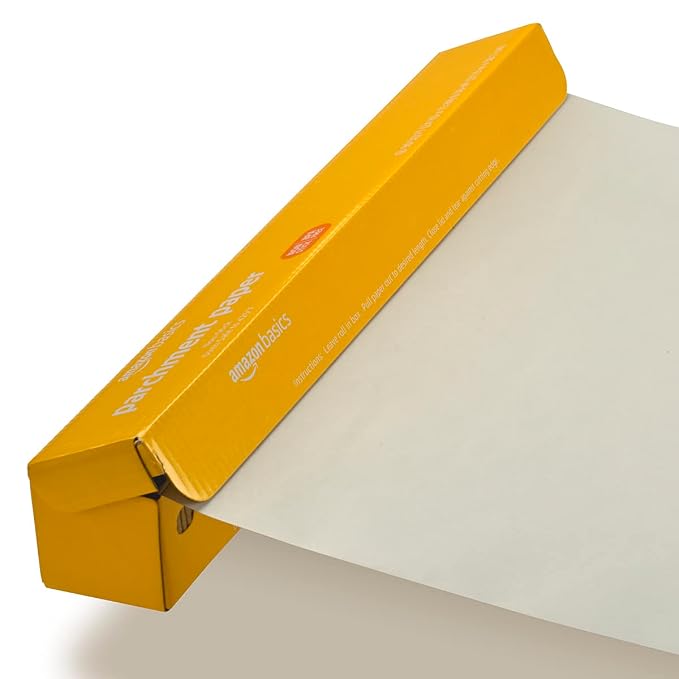 Amazon Basics Non-Stick Parchment Paper for Baking, Cooking, Oven Safe, 15 inches, 90 Sq Ft Roll, (Pack of 2)