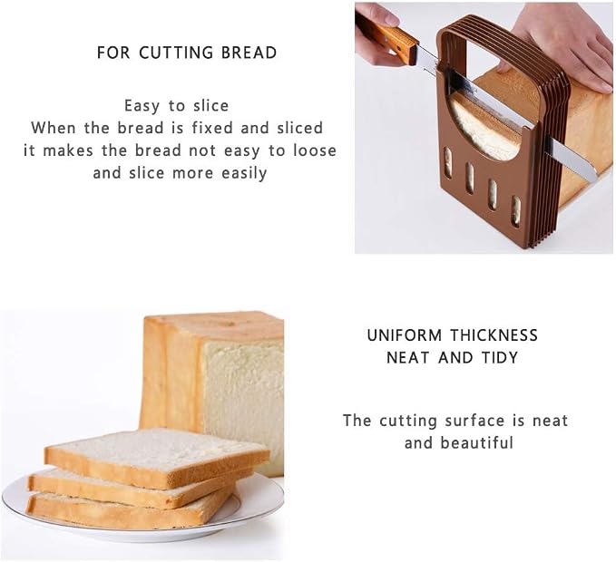 TCOTBE, Foldable Compact Bread Slicing Guide - Bake Slicer Cutter for Homemade Bread, Sandwiches