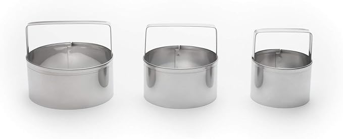Fox Run Biscuit Cutter Set, 3-Piece Set, 2", 2.5", 3" Diameter